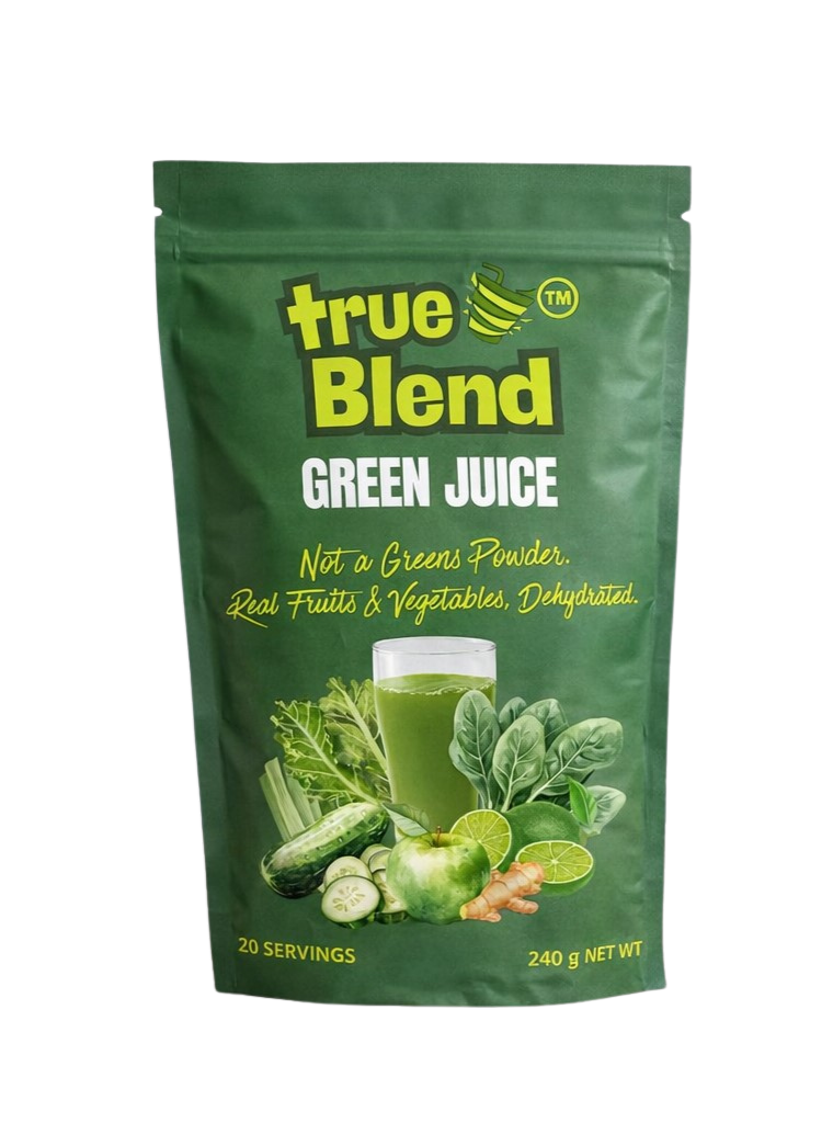 TrueBlend Green Juice – Whole Fruit & Vegetable Powder (240 g Pouch | 20 Servings)