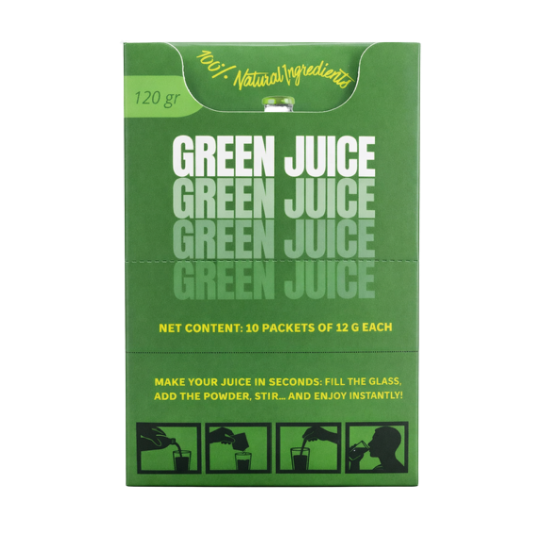 GREEN JUICE POWDER – PURE PLANT POWER IN EVERY SCOOP Box with 10 Single-Serve Pouches (12 g each)