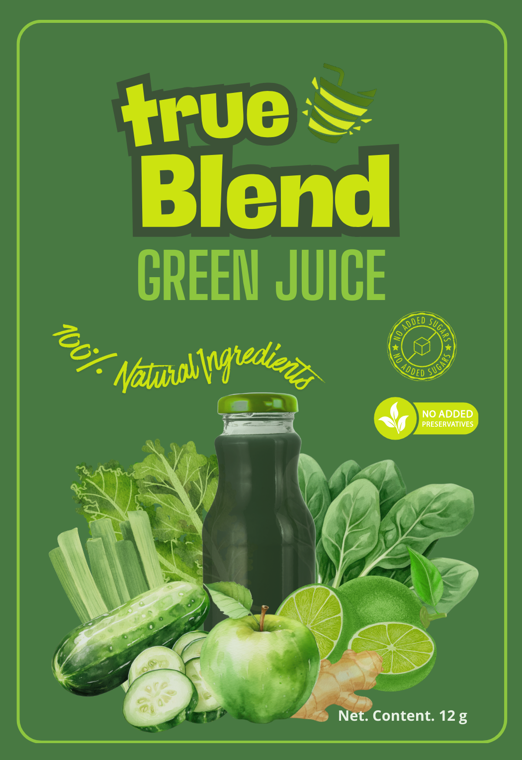 GREEN JUICE POWDER – PURE PLANT POWER IN EVERY SCOOP Box with 10 Single-Serve Pouches (12 g each)